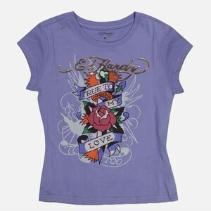Ed Hardy True Love Cap Sleeve Tee